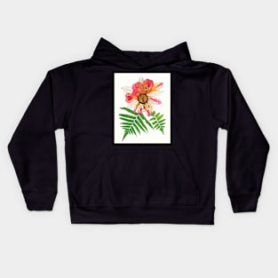 Pink Alstroemeria Pressed Flower Art Print Dried Flowers Poster Gift For Women Kids Hoodie